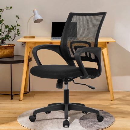 Mesh Computer Chair with Lumbar Support Armrest, Executive Rolling Swivel and Adjustable Mid Back
